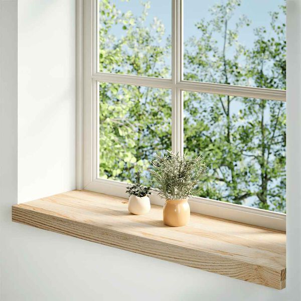 vidaXL Alf&eacute;izares de ventana 2 uds madera maciza roble sin tratar