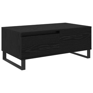 vidaXL Mesa de Caf&eacute; Roble Negro 90 x 50 x 36,5 cm Madera de ingenier&iacute;a