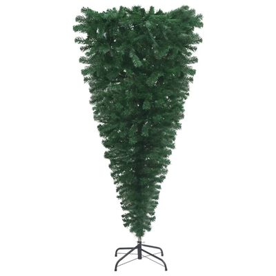vidaXL Árbol de Navidad artificial invertido con luces y bolas 180 cm