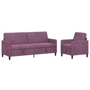 vidaXL Juego de Sof&aacute;s con Almacenamiento 2 uds. Morado Poli&eacute;ster