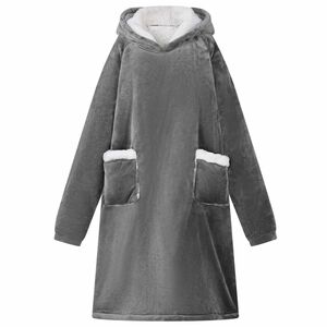 vidaXL Sudadera manta Gris oscuro M Forro Polar y Franela