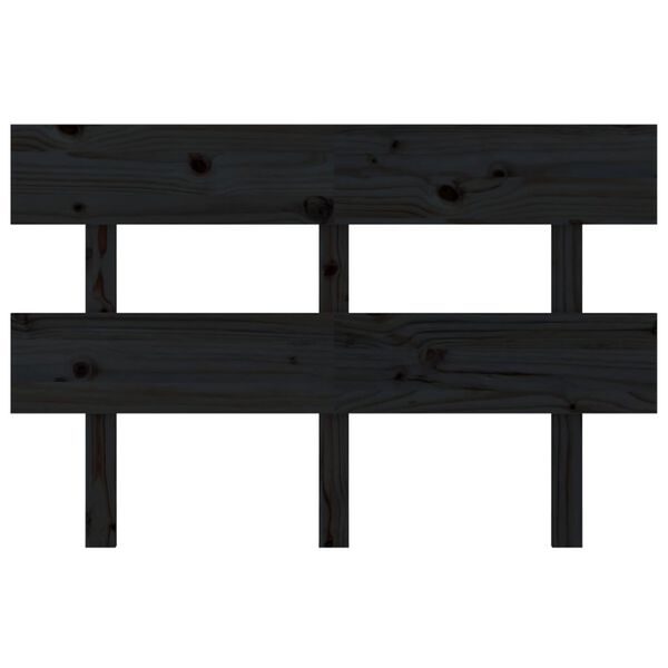 vidaXL Cabecero de cama madera maciza de pino negro 144x3x81 cm