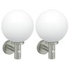 vidaXL Luz de pared exterior 2 uds. Plateado 28 x 25 x 38 cm
