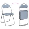 vidaXL Silla Plegable 2 pcs Gris 48 x 43,5 x 81 cm Cuero sint&eacute;tico