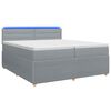 vidaXL Cama box spring con colch&oacute;n Gris Claro 200 x 200 cm Tela