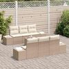 vidaXL Conjunto de sofá de jardín 8 pcs Beige y Crema ratán sintético