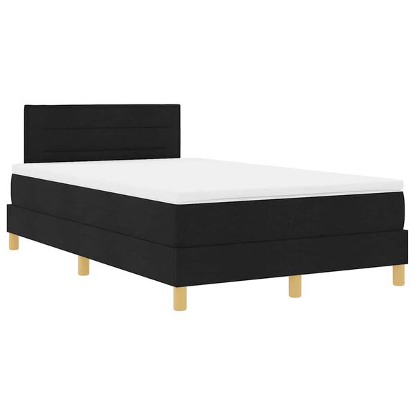 vidaXL Cama Box Spring LED con colch&oacute;n con LED Negro 120 x 200 cm tela