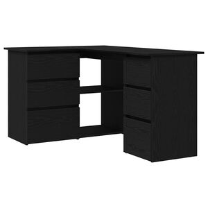 vidaXL Escritorio Roble Negro Madera de ingenier&iacute;a 145 x 100 x 76 cm