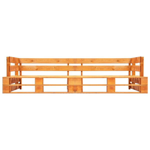 vidaXL Sofá de jardín de palets de 2 plazas madera marrón miel