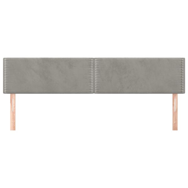 vidaXL Cabeceros terciopelo gris claro 160x5x78/88 cm