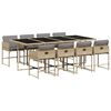 vidaXL Set comedor de jard&iacute;n 9 pzas con cojines rat&aacute;n sint&eacute;tico beige