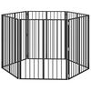 vidaXL Puerta para perros 6 uds. Negro 80 x 100 cm Acero Galvanizado