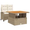 vidaXL Set comedor de jard&iacute;n 2 pzas con cojines rat&aacute;n sint&eacute;tico beige
