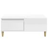 vidaXL Mesa de centro madera contrachapada blanco brillo 90x50x36,5 cm