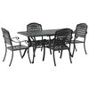 vidaXL Conjunto de Comedor de Jard&iacute;n 5 uds. Negro Aluminio