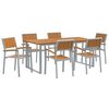 vidaXL Conjunto de Comedor de Jard&iacute;n 7 uds. Gris