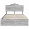 vidaXL Cama con almacenamiento con cabecera Gris Sonoma 135 x 190 cm