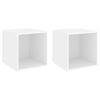 vidaXL Armario de pared 2 uds madera contrachapada blanco 37x37x37 cm