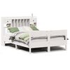 vidaXL Cama con estanter&iacute;a sin colch&oacute;n madera maciza blanca 135x190 cm