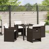 vidaXL Conjunto de Comedor de Jard&iacute;n 5 pcs Marr&oacute;n rat&aacute;n sint&eacute;tico