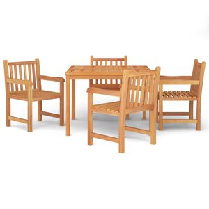 vidaXL Juego de comedor para jard&iacute;n 5 piezas madera maciza de teca
