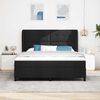 vidaXL Cama tipo Box Spring con colch&oacute;n Negro 180 x 200 cm tela