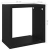 vidaXL Estantes cubo de pared 2 unidades negro 26x15x26 cm