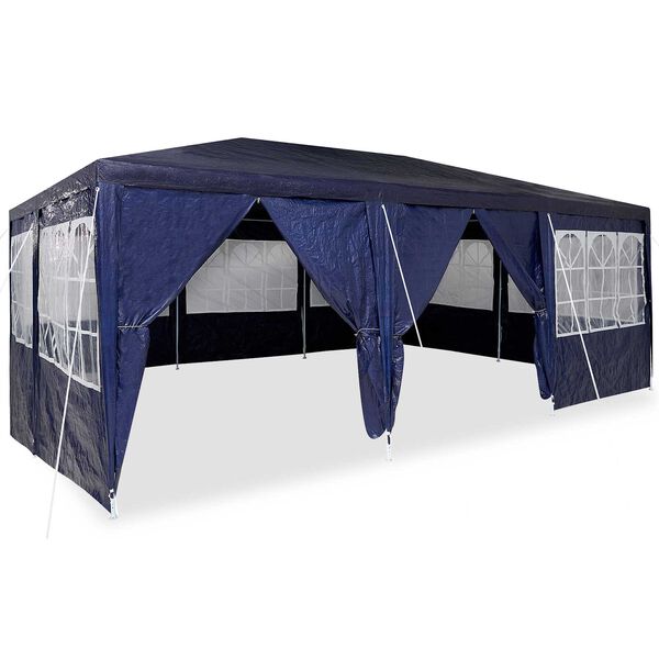 vidaXL Carpa de Fiesta Azul 600 x 400 x 266 cm Polietileno