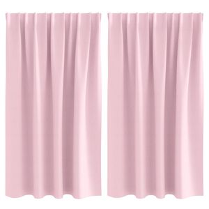 vidaXL Cortinas Opacas con Anillas 2 uds. Rosa Beb&eacute; 140 x 140 cm