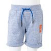 Pantalones cortos infantiles con cordón azul mélange 128