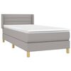vidaXL Cama box spring con colch&oacute;n tela gris claro 90x200 cm