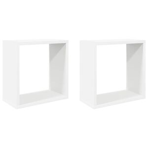 vidaXL Estantes cubo de pared 2 unidades blanco 30x15x30 cm