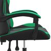 vidaXL Silla gaming giratoria cuero sintético negro y verde