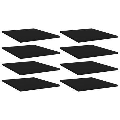vidaXL Estantes para estantería 8 uds contrachapada negro 40x50x1,5 cm