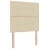 vidaXL Estructura de cama con cabecera Crema 90 x 200 cm tela