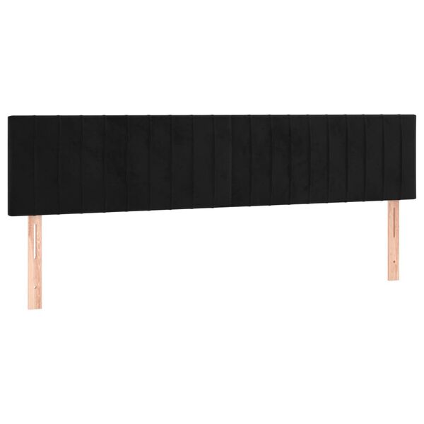 vidaXL Cabeceros terciopelo negro 160x5x78/88 cm