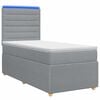 vidaXL Cama de muelles con LED y colch&oacute;n Gris Claro 80 x 200 cm Tela