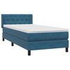 vidaXL Cama box spring con colch&oacute;n terciopelo azul oscuro 80x210 cm