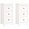 vidaXL Aparadores 2 uds madera maciza de pino blanco 40x35x80 cm