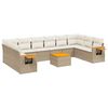 vidaXL Set de sof&aacute;s de jard&iacute;n 11pzas con cojines rat&aacute;n sint&eacute;tico beige
