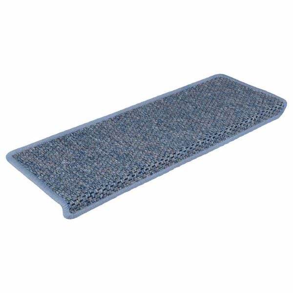 vidaXL Alfombrilla autoadhesiva escalera sisal 15 uds azul 65x21x4 cm