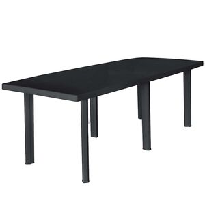 vidaXL Mesa de jard&iacute;n de pl&aacute;stico gris antracita 216x90x72 cm