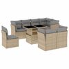 vidaXL Set de sof&aacute;s de jard&iacute;n 9 pzas con cojines rat&aacute;n sint&eacute;tico beige
