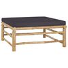 vidaXL Set de muebles de jardín 9 piezas bambú con cojines gris oscuro