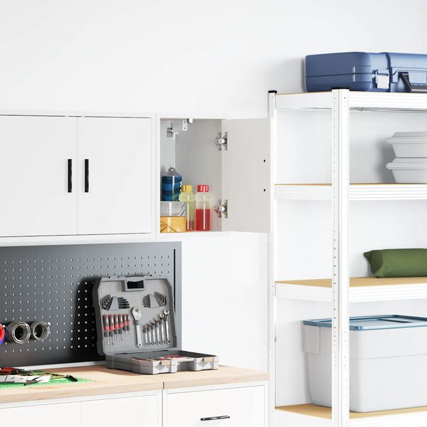 vidaXL Armario de pared para garaje madera de ingenier&iacute;a blanco