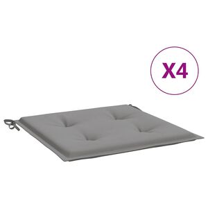 vidaXL Cojines de silla de jard&iacute;n 4 uds tela gris 40x40x4 cm