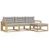 vidaXL Conjunto de sof&aacute;s de exterior 4 uds. Blanco y Gris Claro