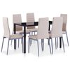 vidaXL Conjunto de mesa y sillas de comedor 7 piezas color capuchino