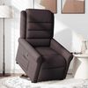 vidaXL Sill&oacute;n reclinable elevable tela marr&oacute;n oscuro