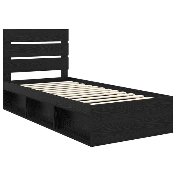 vidaXL Estructura de cama Negro 100 x 200 cm Madera de pino macizo